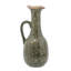 Vase en céramique 7,1 x 6,1 x 14,2 po avec finition vert olive et motifs floraux
