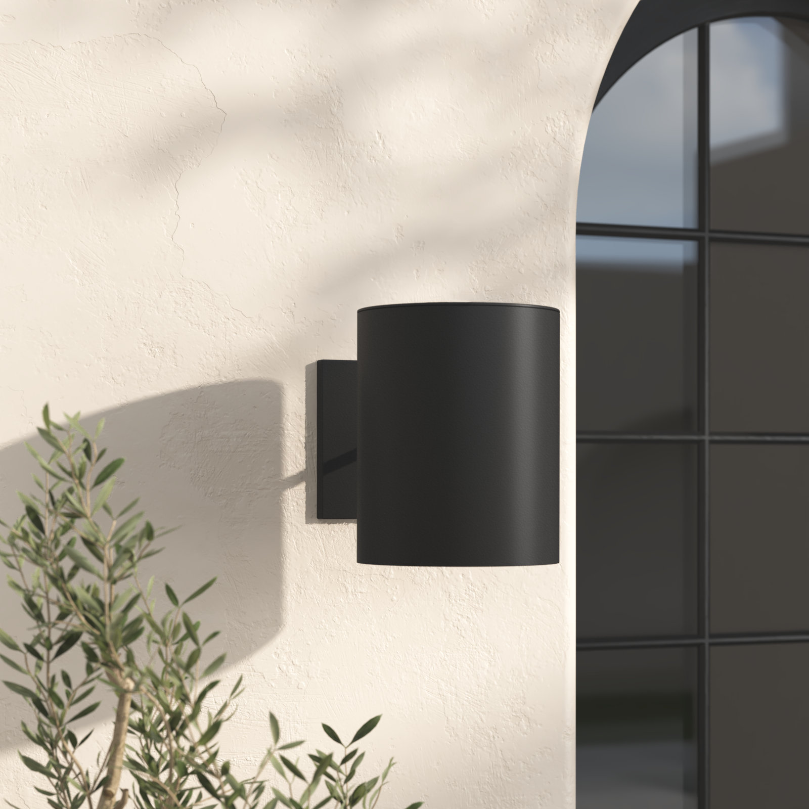 Barbara Outdoor Armed Sconce, Black