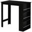 Table de bar noire avec 3 niveaux de rangement pour la vie, tablettes de cuisine modernes