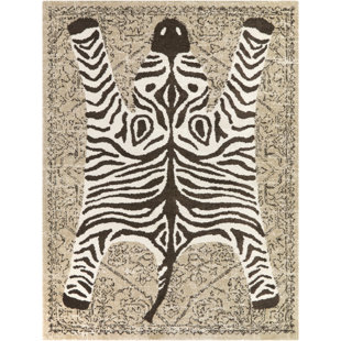 Tapis à motif zébré brun Jabari