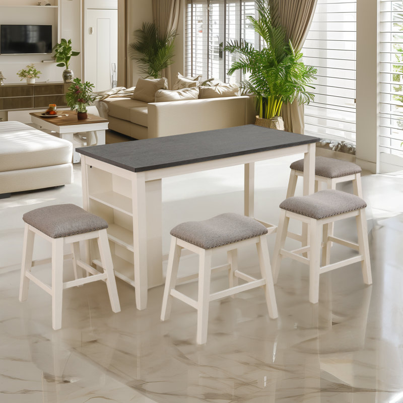 Youriy 4 - Person Solid Wood Top Four Leg Dining Set