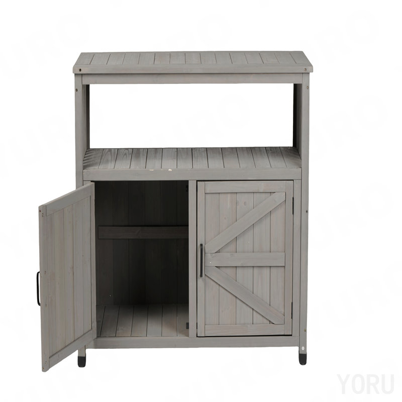 Wooden Patio Bar Table Set, Buffet Sideboard - Standard