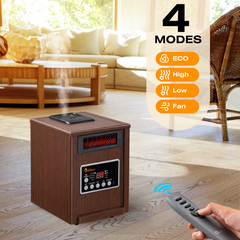 Walnut Electric Infrared Heater with Humidifier and Fan