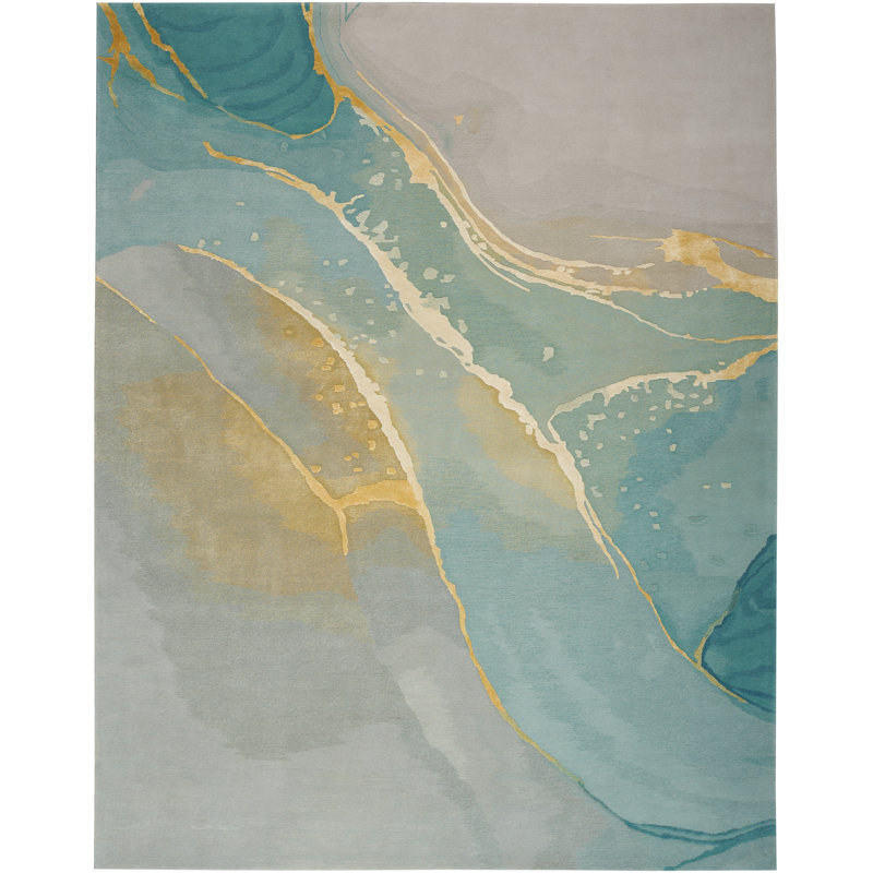 Tapis abstrait Prismatic, Rectangle 7 pi 9 po x 9 pi 9 po