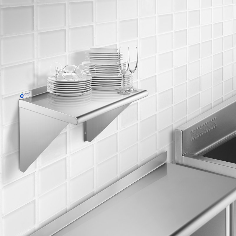  NSF Stainless Steel Wall-Mount Shelf by Latitude Run, 18.5" H x 24" W x 18" D