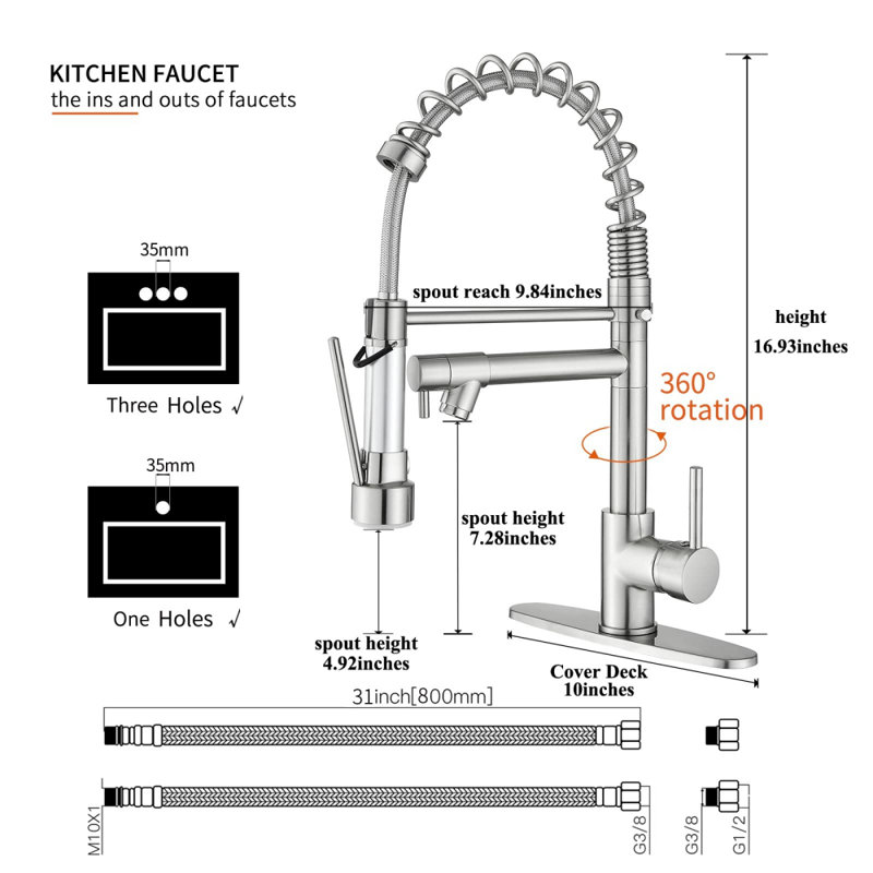 XWSI Pull Down Touch Kitchen Faucet