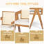 Tabouret de bar en plastique tissé avec dossier en canne - siège en tissu rembourré de mousse et structure en bois d'hévéa durable-616013246