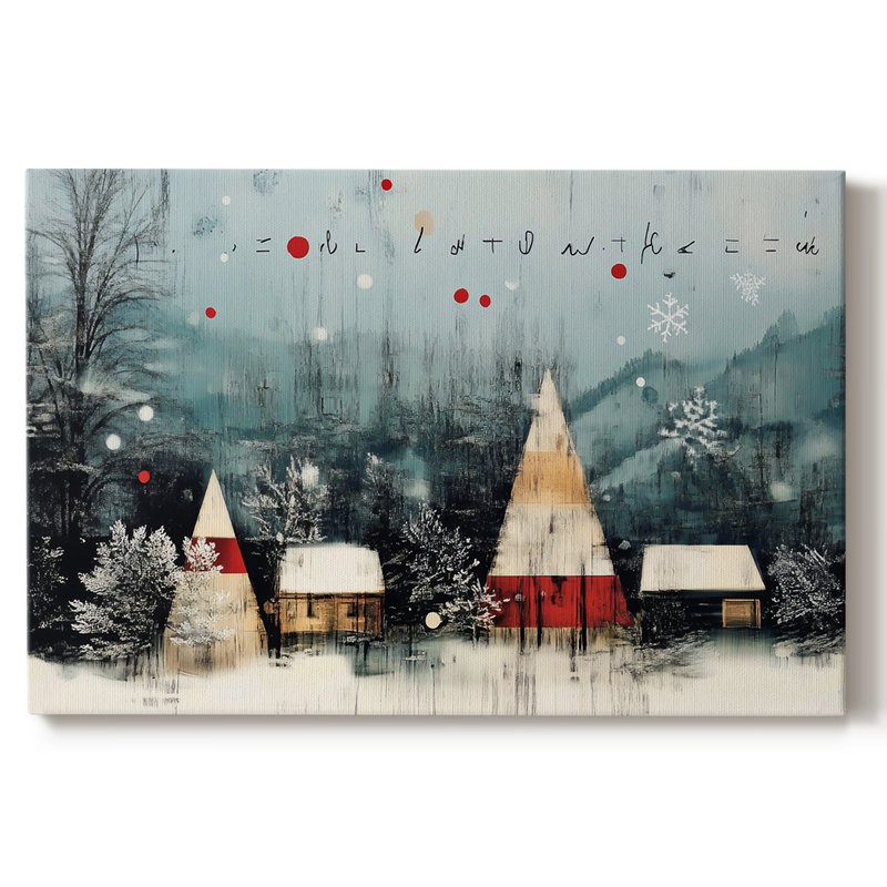 Art de Noël des Fêtes de Noël III - Toile tendue avec châssis - Lxxxl, H 12 po x l 18 po