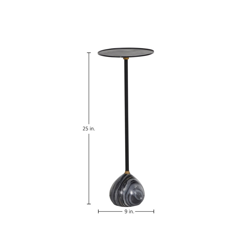 Nelle Iron Pedestal End Table