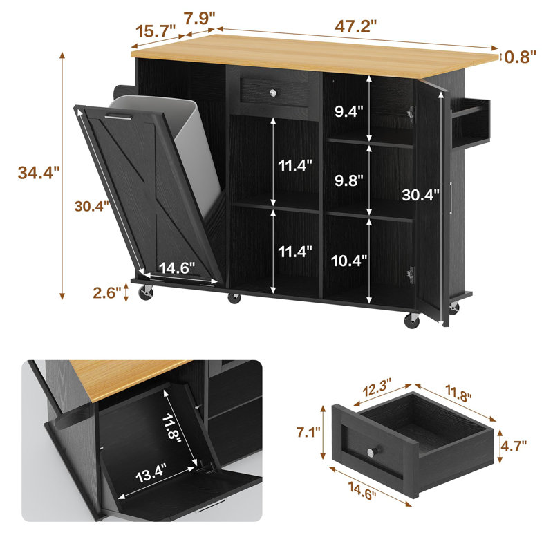 Kitchen Island, Black