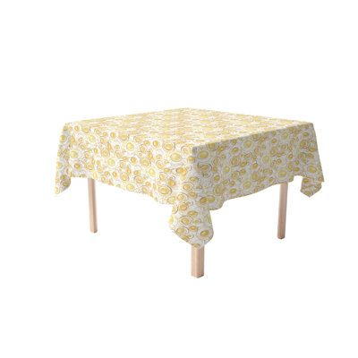 Fabric Textile Products, Inc. Square Tablecloth, 100% Cotton, 60X60", Golden Dots