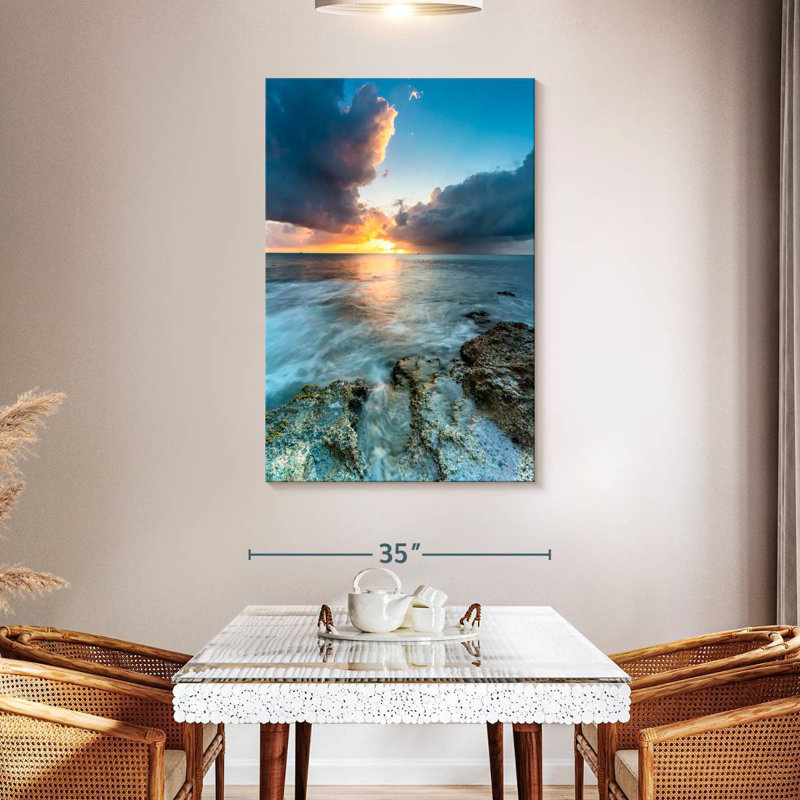 Gillard, coucher de soleil sur la mer des Caraïbes, H 48 po x l 32 po