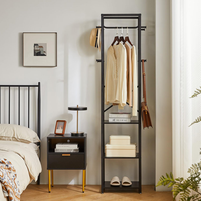 Andromedae Freestanding 8 - Hook Coat Rack, Black