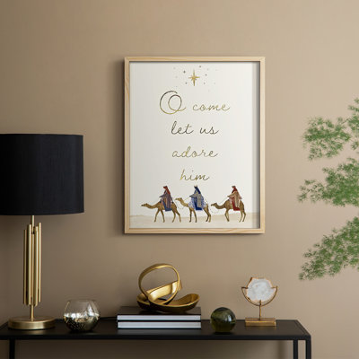 «Away in a Manger Collection B», reproduction encadrée - bois massif