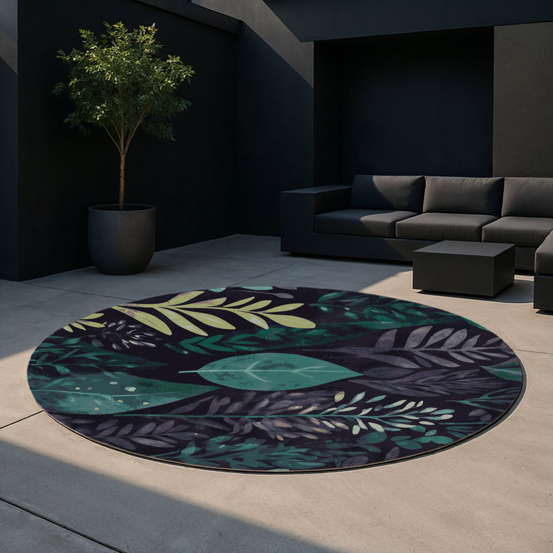 Dreamleaf Indoor And Outdoor Area Rug, Round 5'