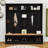 Elegant Hall Tree with Wood-Grain Finish, Shoe Bench, Storage Cubes & Shelves-1008873460