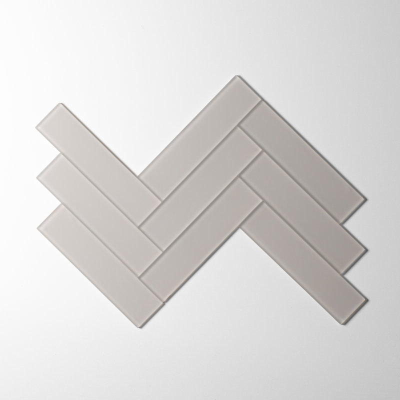 2 po x 8 po Carrelage en verre, Gris brumeux mat