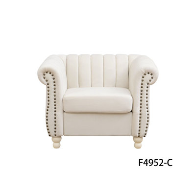 Chaise modulaire en flanelle beige