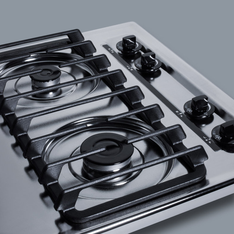Summit Appliance 30" Gas 4 Burner Cooktop, Chrome