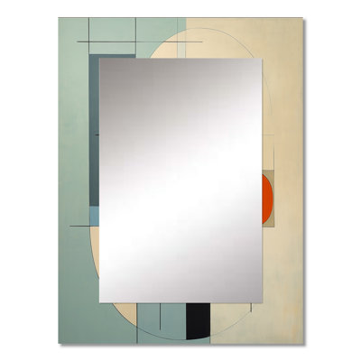 Serendipity Abstract Mid-Century Geometrics II - Midcentury Modern Large Mirror, Modern Unique Wall Mirror Decor, Printed Metal Art