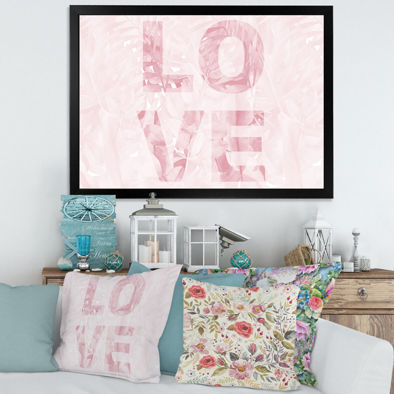 «Pink Pastel Love», reproduction sur toile encadrée, H 30 po x l 40 po x 1,5 po, Cadre noir