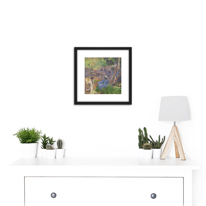 Paul Gauguin On The Shore Of The Lake At Martinique Cropped by Paul Gauguin - Single Picture Frame Painting