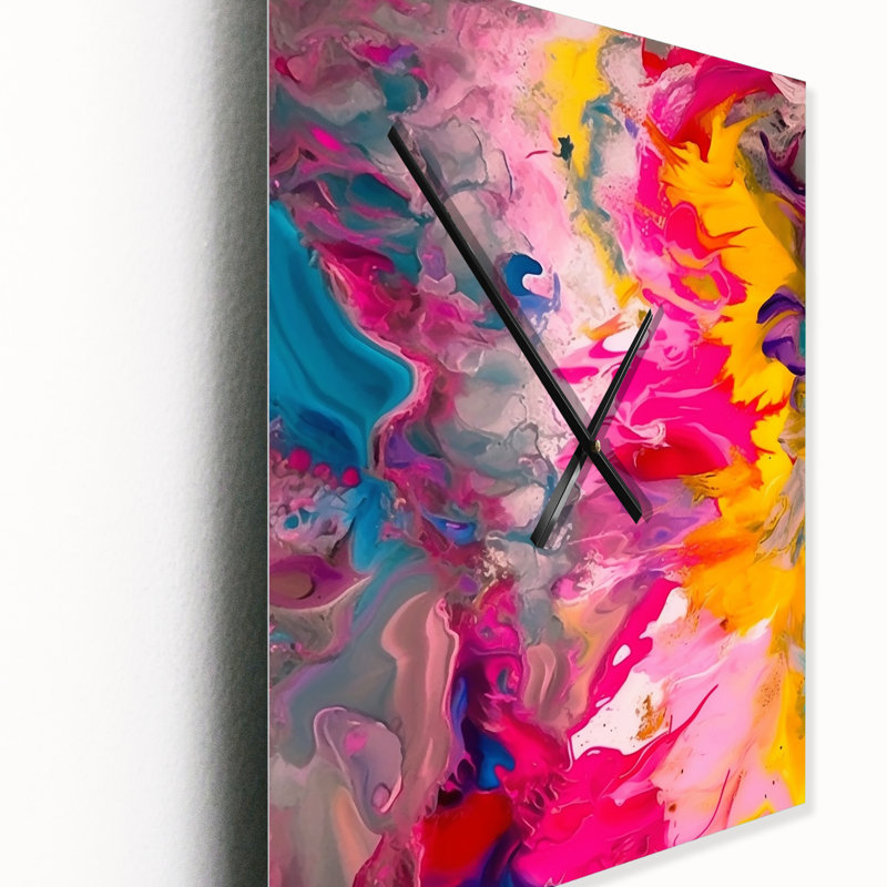 Eber - Horloge murale peinture abstraite, Grand