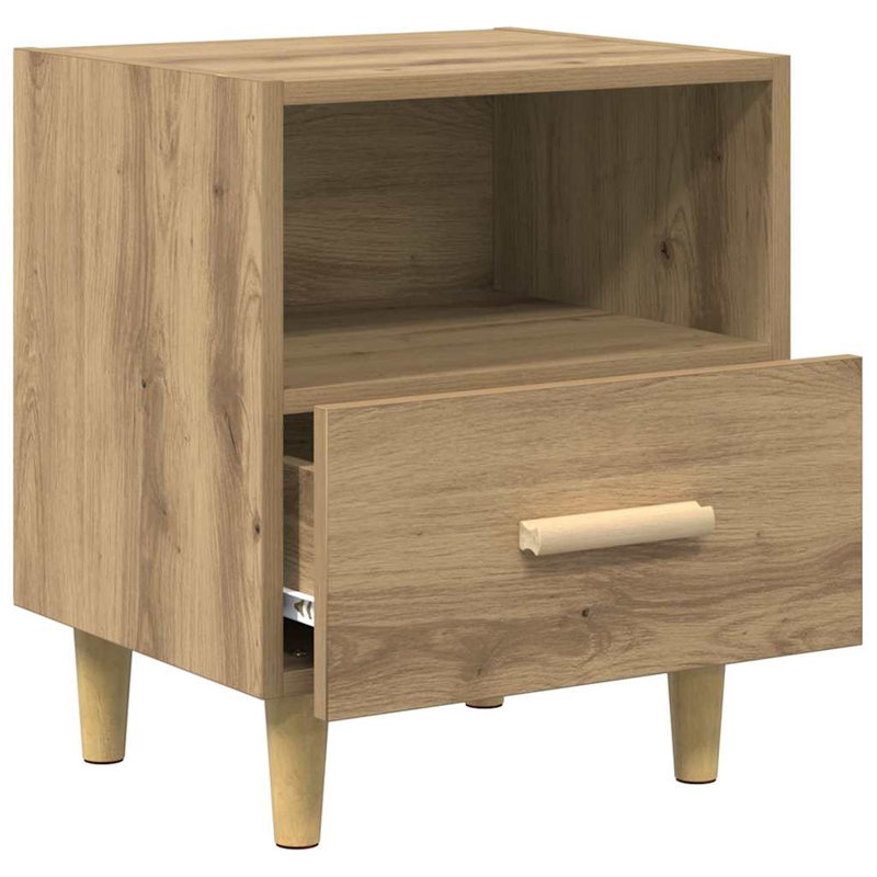 40cm W Manufactured Wood Bedside Table, Artisan Oak