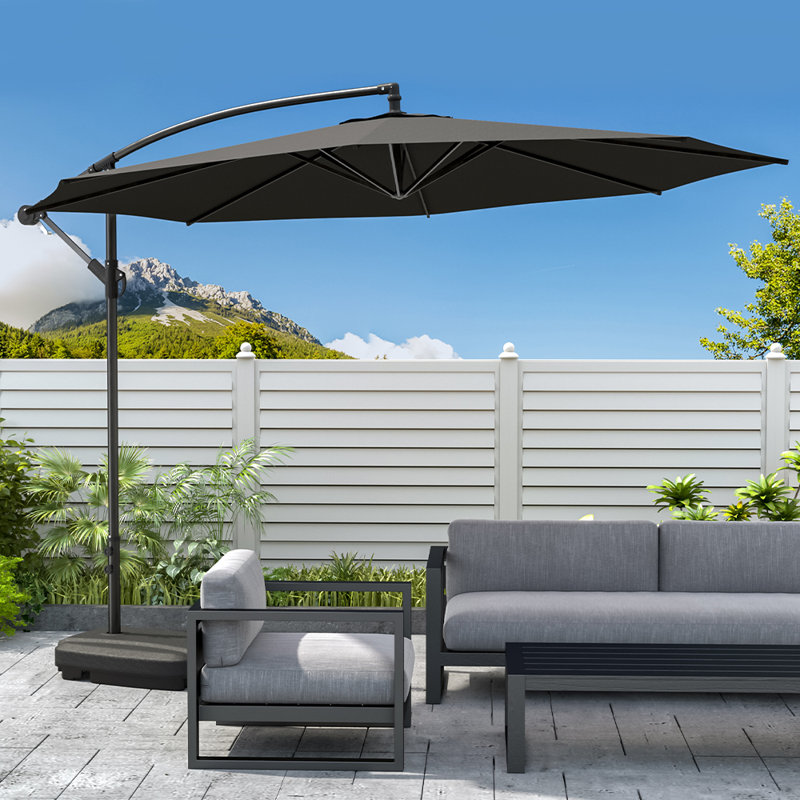 Ashleigh 300cm Tilt Cantilever Parasol, Black