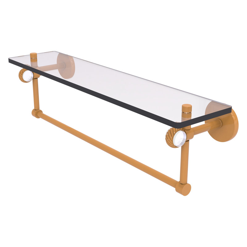 Tablette flottante avec barre à serviettes Clearview, H 6,2 po x l 22 po x P 5,65 po, Jaune doré