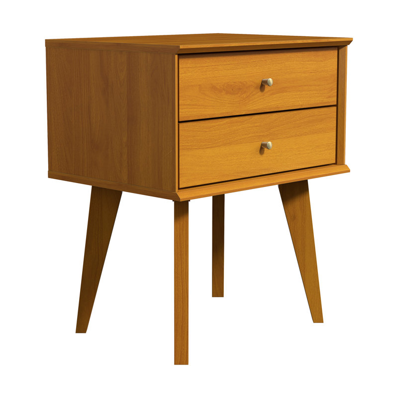 Branquinha 2 Drawer 22" H Nightstand, Amber Walnut, Individual