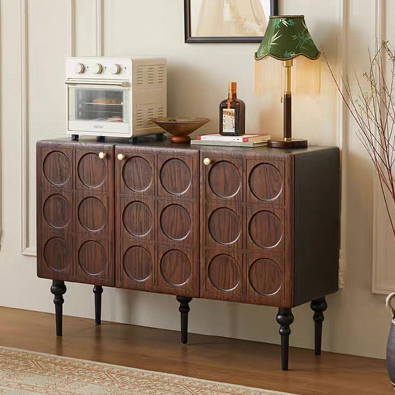 Retro Nut-Brown Solid Wood Sideboard