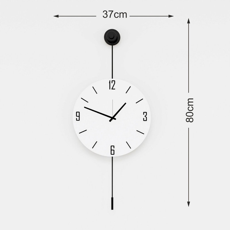 Horloge murale décorative en métal, Noir
