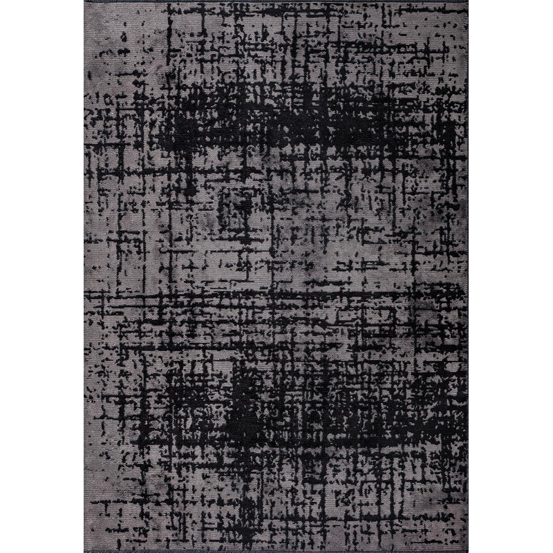 Bek Abstract Hand Loom Indoor / Outdoor Area Rug, Rectangle 5'3" x 7'6"