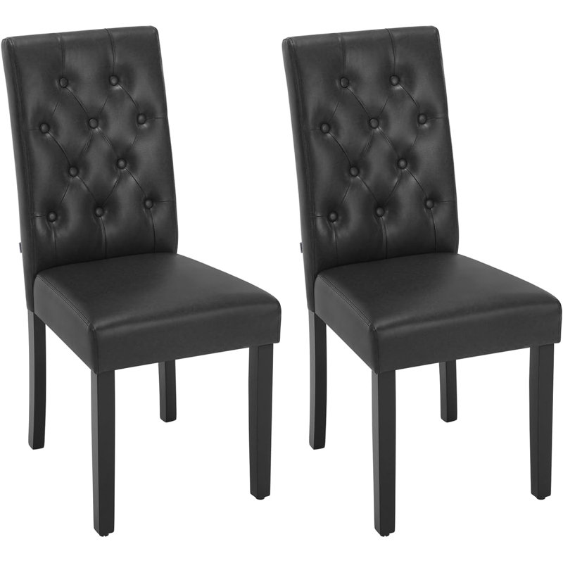 Ajani 48.5cm H Upholstered Upholstered Back Side Chair, Black, 4