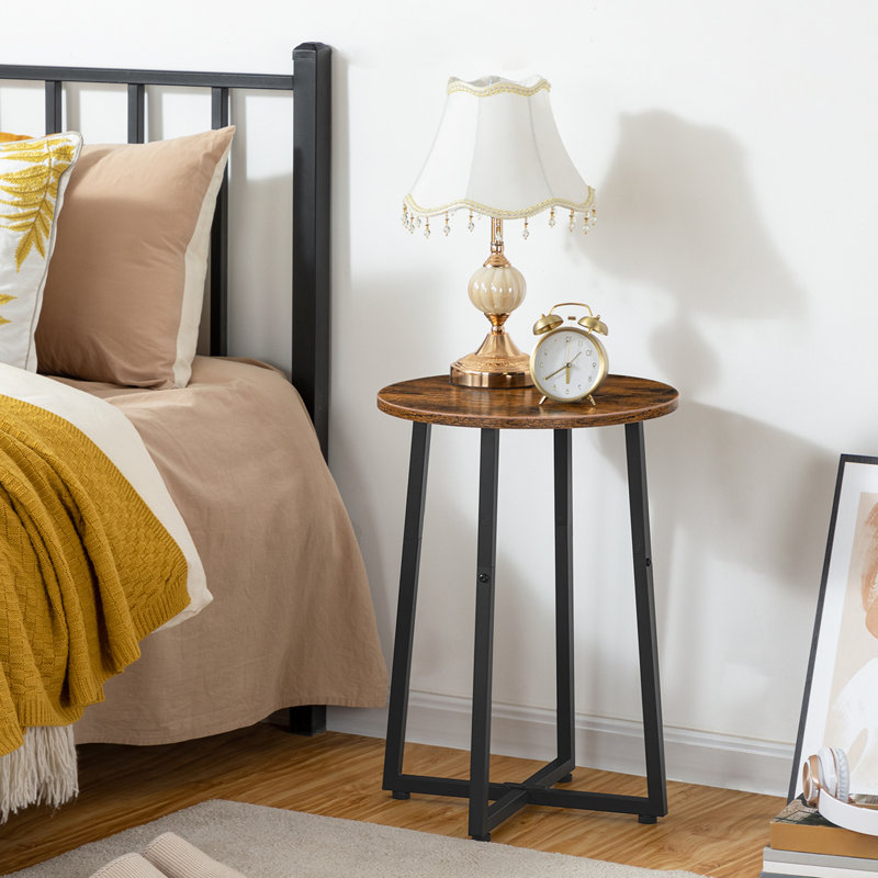 Phair 21.7" Round End Table, Brown