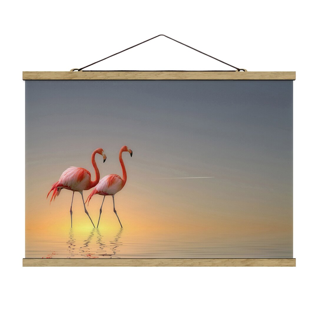 Fotodruck Flamingo Love