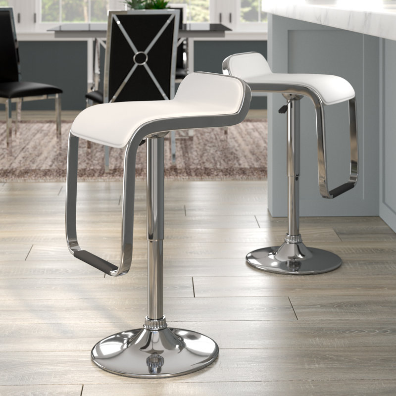 Tabouret de bar pivotant à hauteur réglable Abdushakur, Blanc