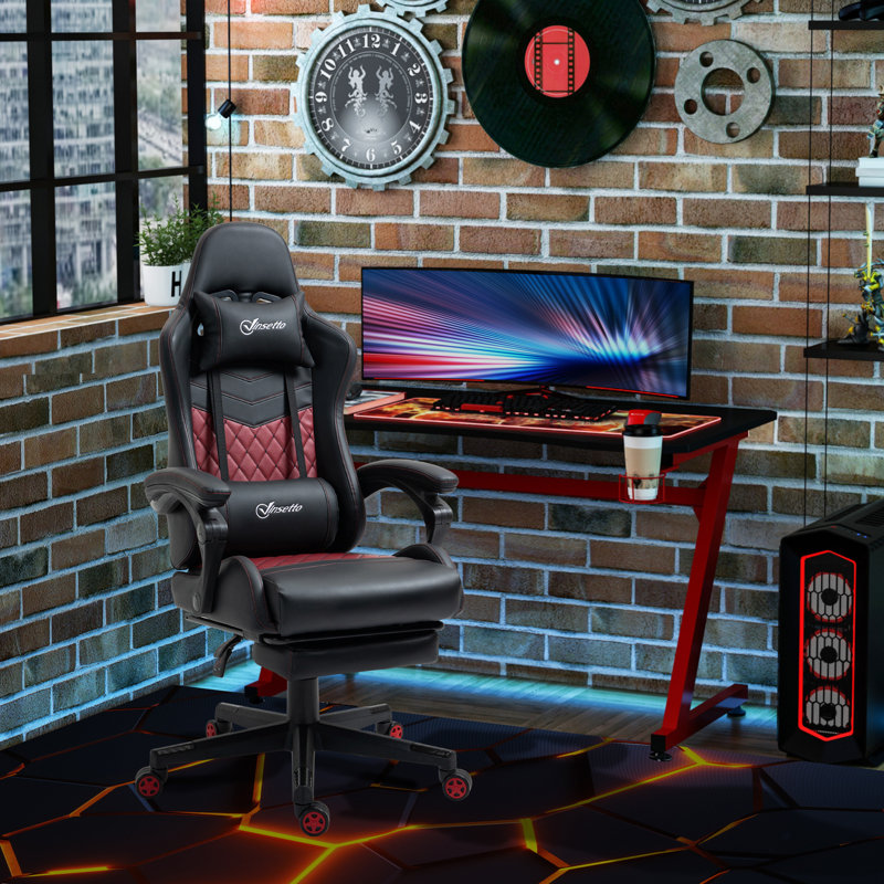 Fauteuil inclinable pivotant à haut dossier avec repose-pieds Vinsetto