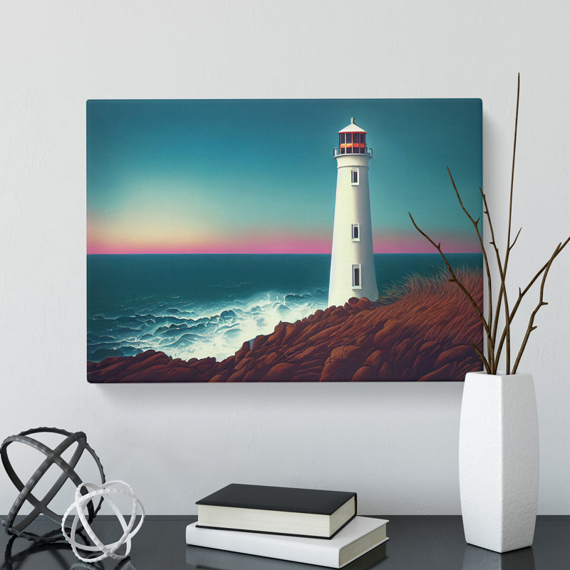 Classic Lighthouse Sunrise - Wrapped Canvas, 50cm H x 76cm W x 3cm D