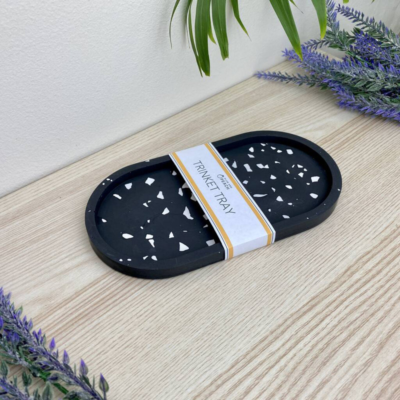 Oval Trinket Tray Dish, Black