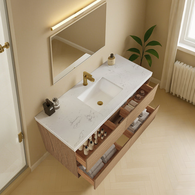 Meuble-lavabo flottant mural avec lavabo simple 24 po Melihcan