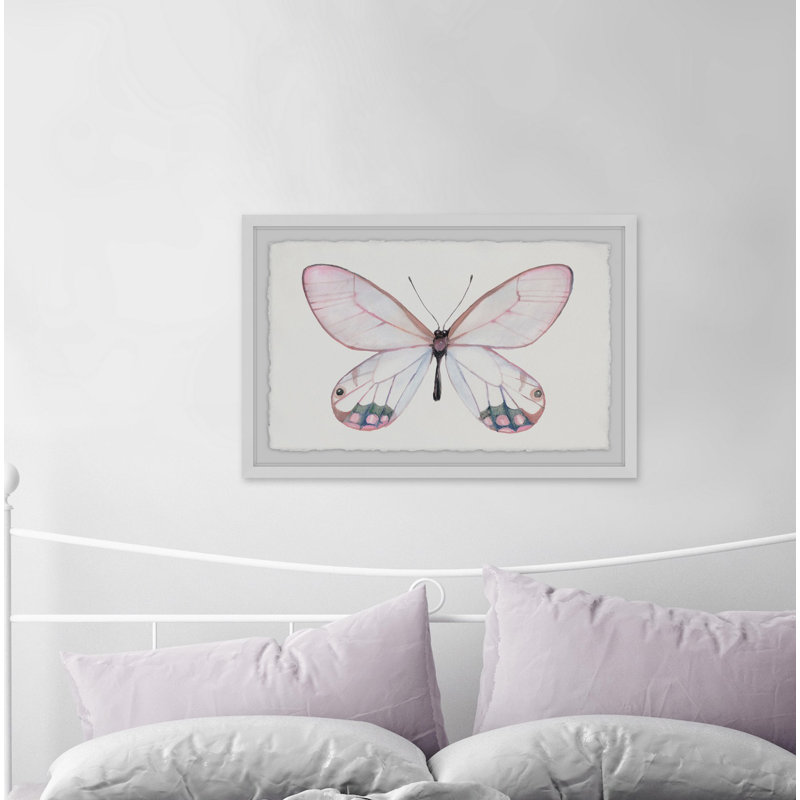 "Rose pâle papillon", reproduction d’art sur papier, 30 po x 45 po