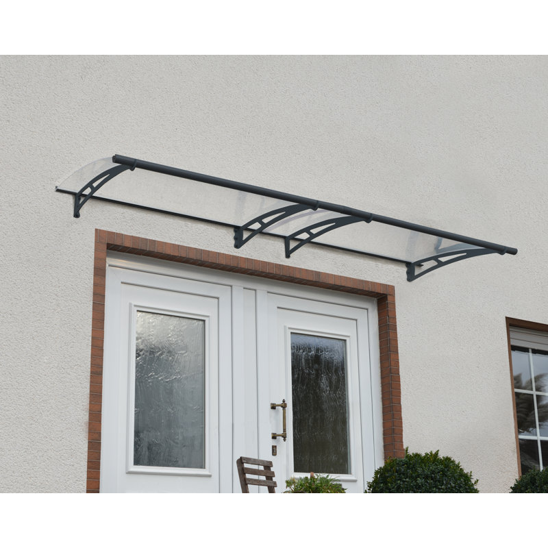 Palram - Canopia Aquila 10 ft. W x 3 ft. D Convex Door Awning, Clear