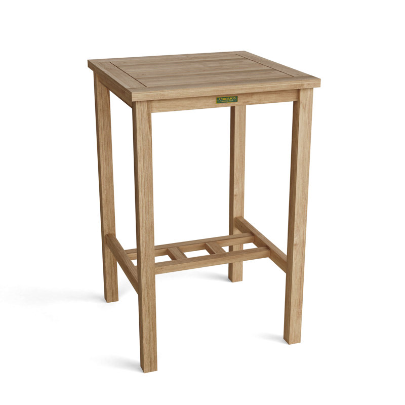 Avalon Natural Teak Outdoor Square Bar Table