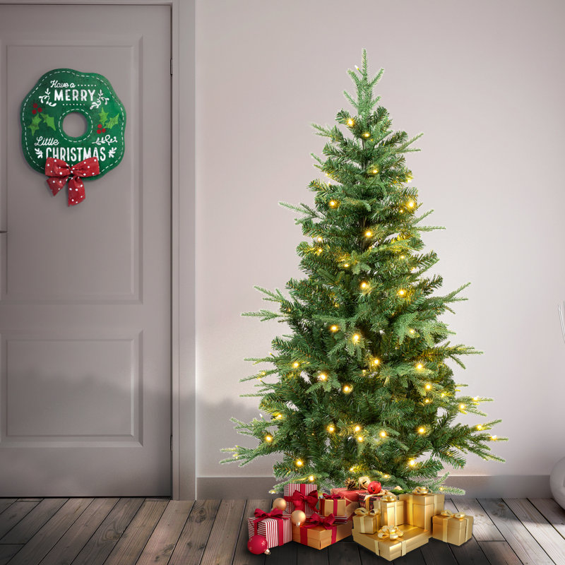 Arbre vert clair Duxbury, H 4,5 pi, Illuminé