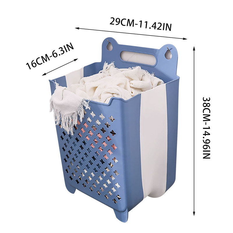 Bathroom Folding Dirty Clothes Storage Basket Laundry Basket Household Wall Hanging Large Portable Punch- Put Clothes Bucket