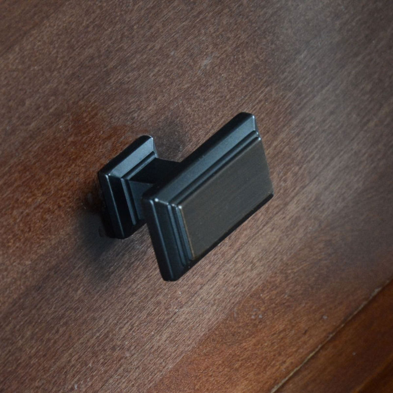 1.3" Length Rectangle Knob, Oil Rubbed Bronze