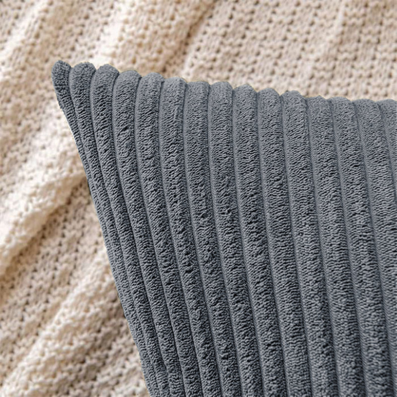 Striped Square Euro Cushion Cover, Grey