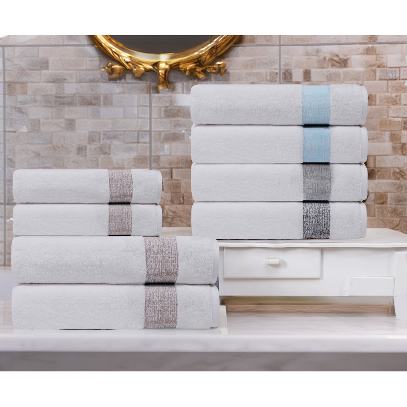 Jonnae 6 pcs Turkish Towels Set, Anthracite